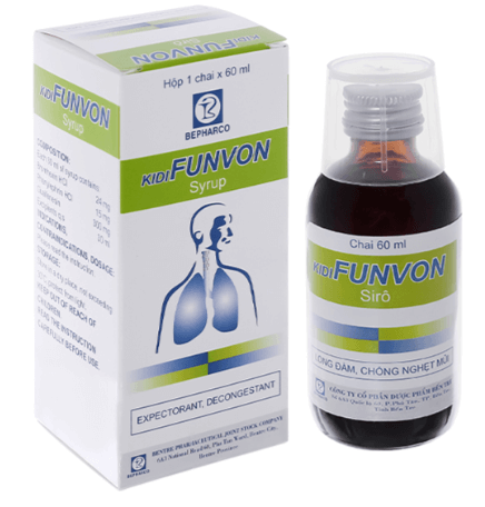 Siro Kidifunvon trị rối loạn tiết dịch hô hấp chai 60ml